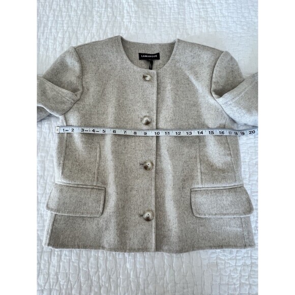 LAMARQUE Alyssia Heather Beige Double Face Wool Jacket XS NWT - Picture 11 of 12